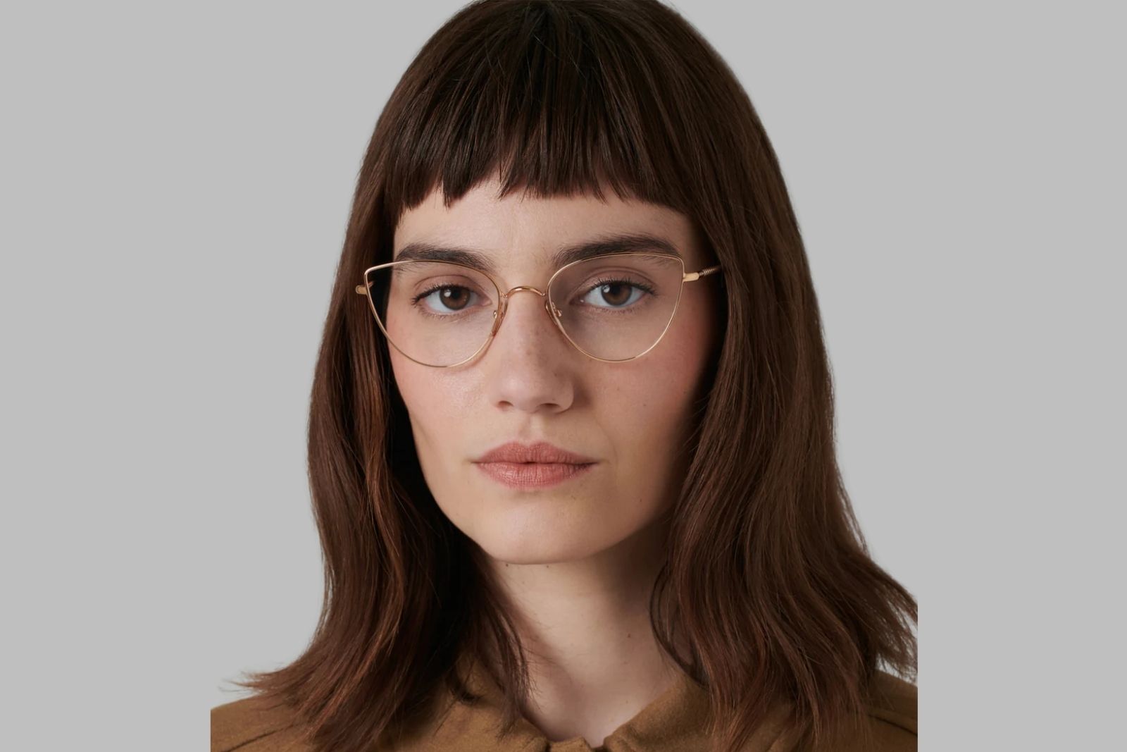 Ahlem Mireille Eyeglasses - Champagne on Model