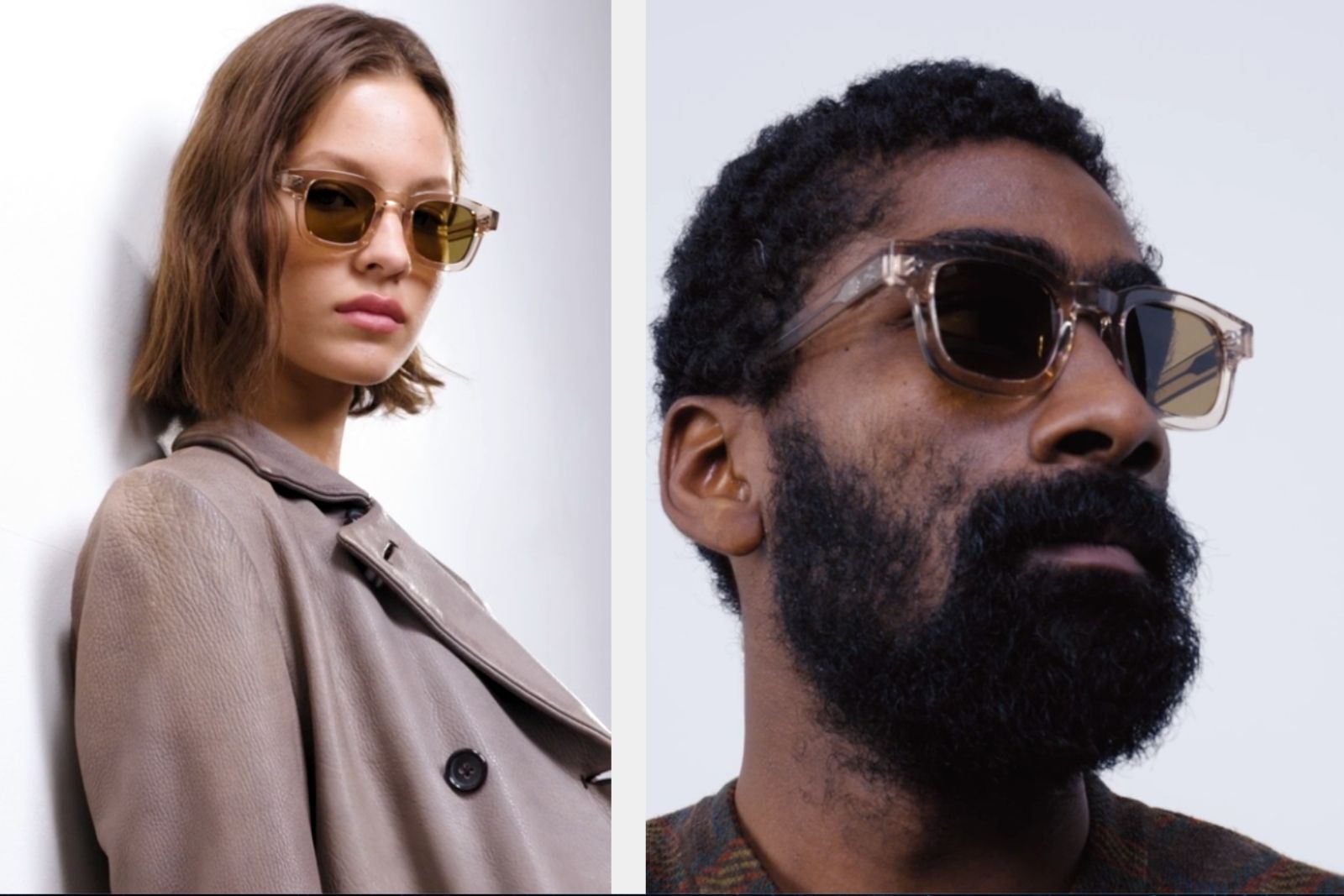 Akila Ascent - Beige on Model Sunglasses