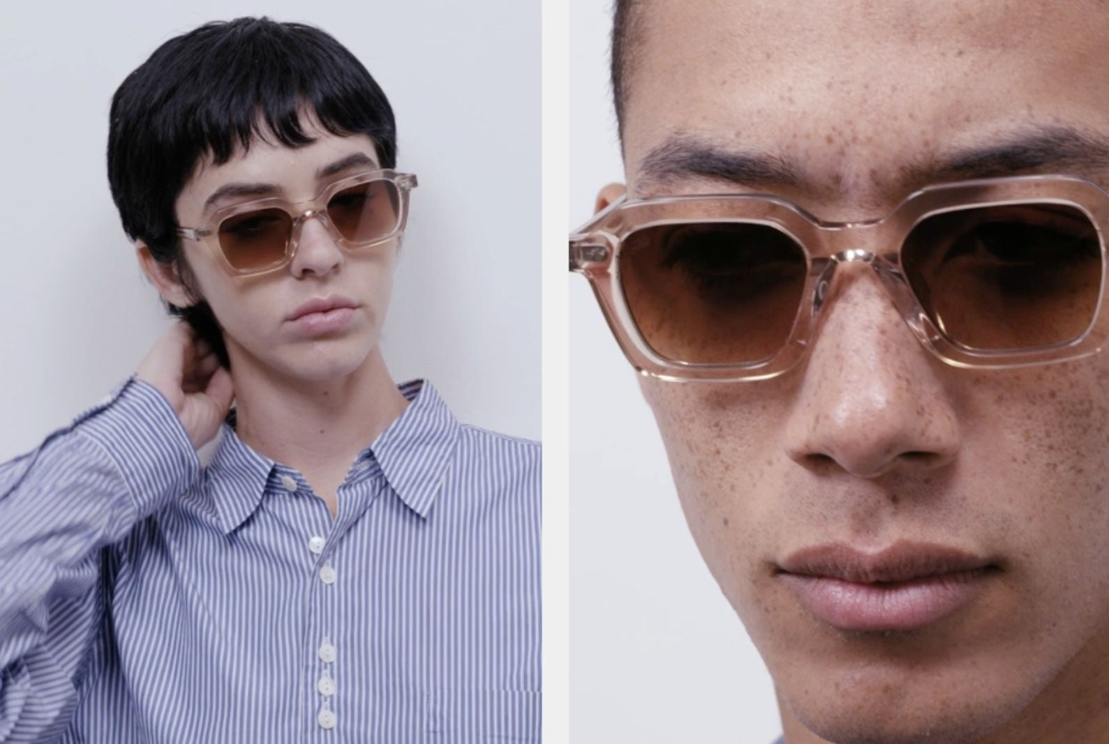 Akila Era - Beige Sunglasses on model