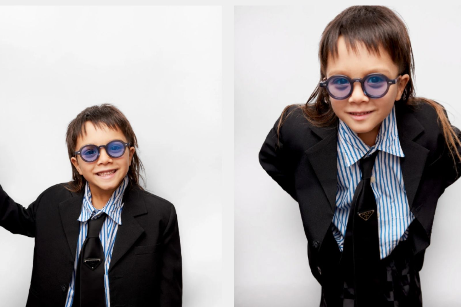 Akila Kaya Kids - Onyx | Sky Blue Sunglasses on model
