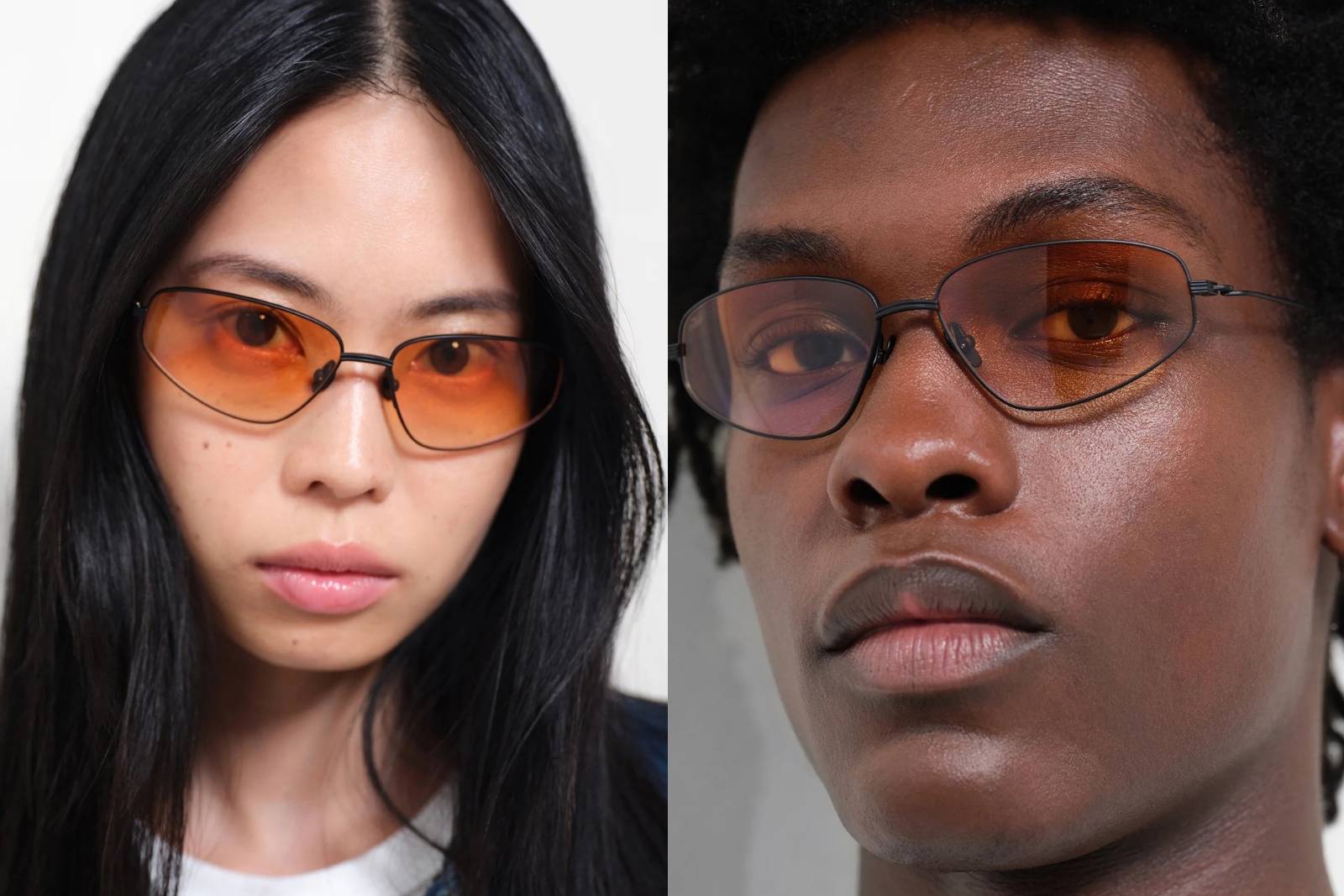 Akila Stereo - Black - Orange Sunglasses on Model