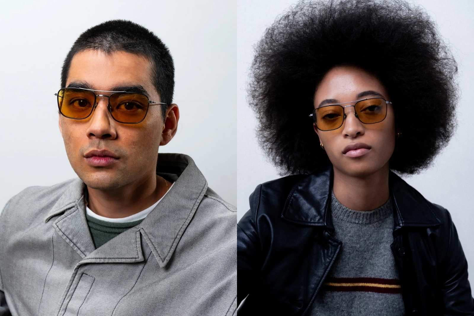 Akila Titan - Matte Black Silver Sunglasses on Model