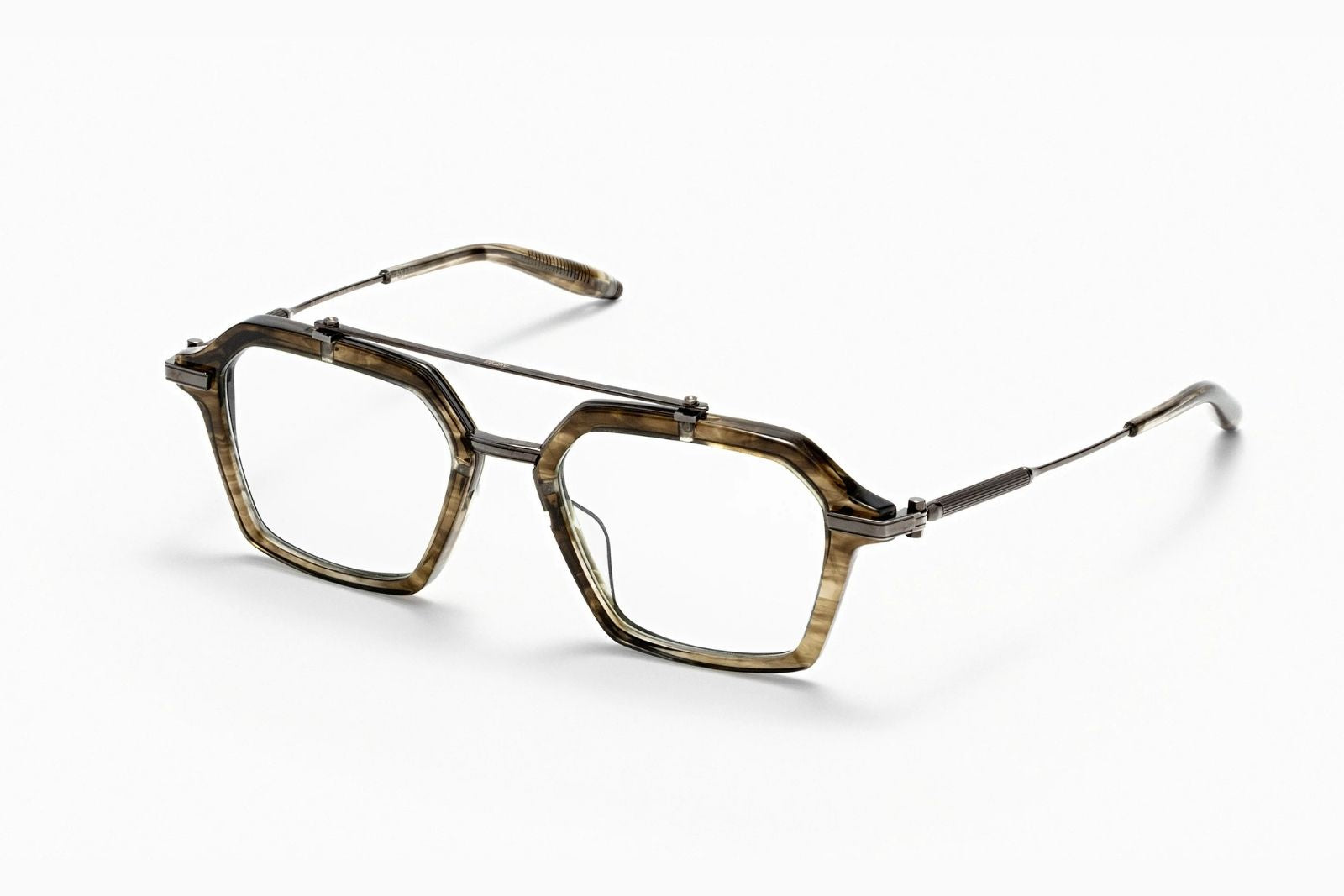 Akoni Akari Eyeglasses - Green Tortoise Swirl