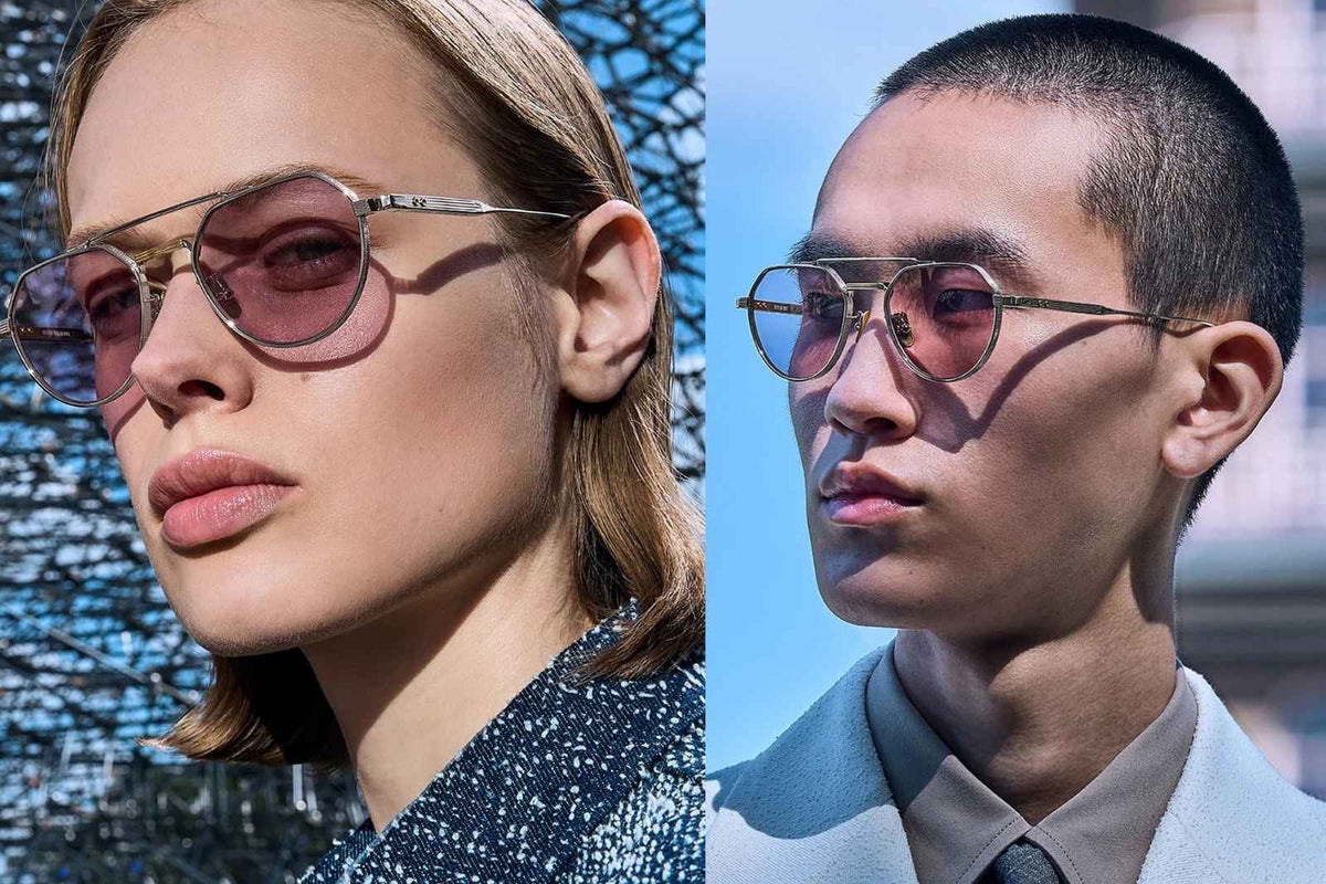 Cutler & Gross Draycott 1426 - Silver Gold Sunglasses on Model