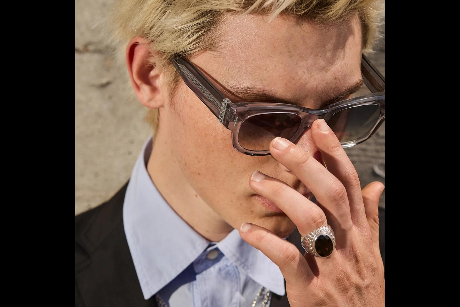 Cutler and Gross The Great Frog Halen - Smoke Crystal Sunglasses on Model