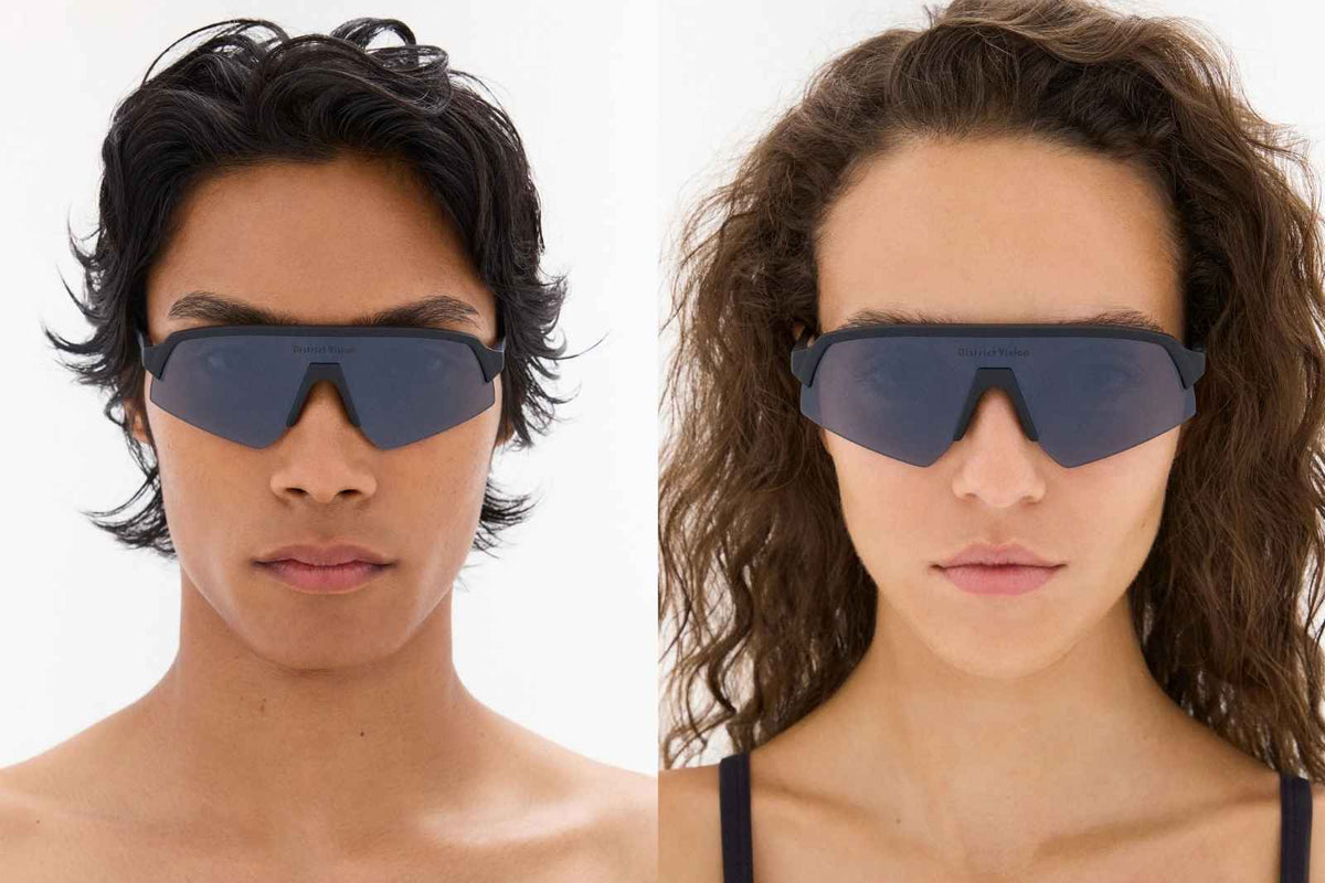 District Vision Choji Turbo Blade - Black/D+ Onyx Mirror Sunglasses on Model