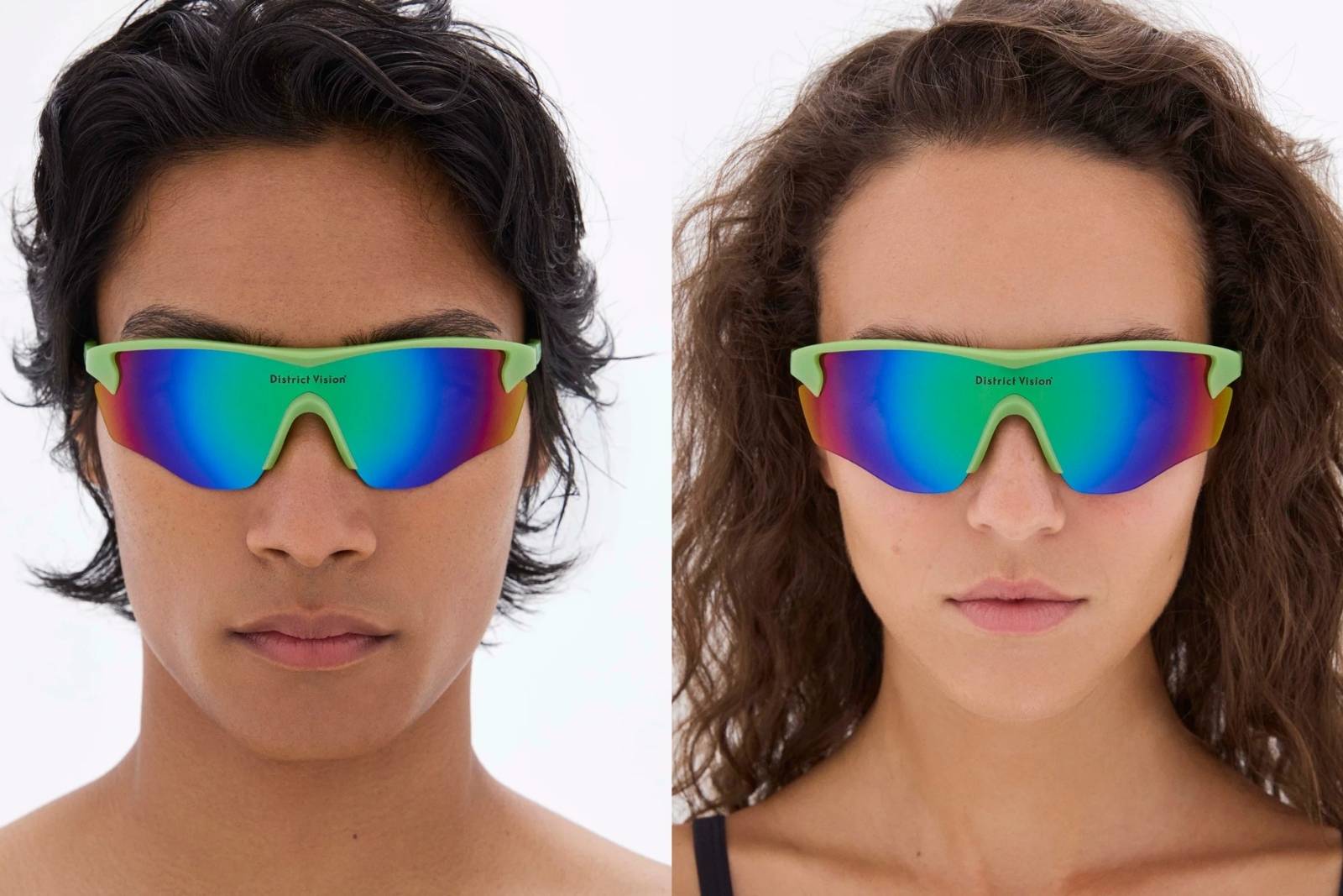 District Vision Junya Racer - Mantis/D+ Opal Mirror Sunglasses on Model
