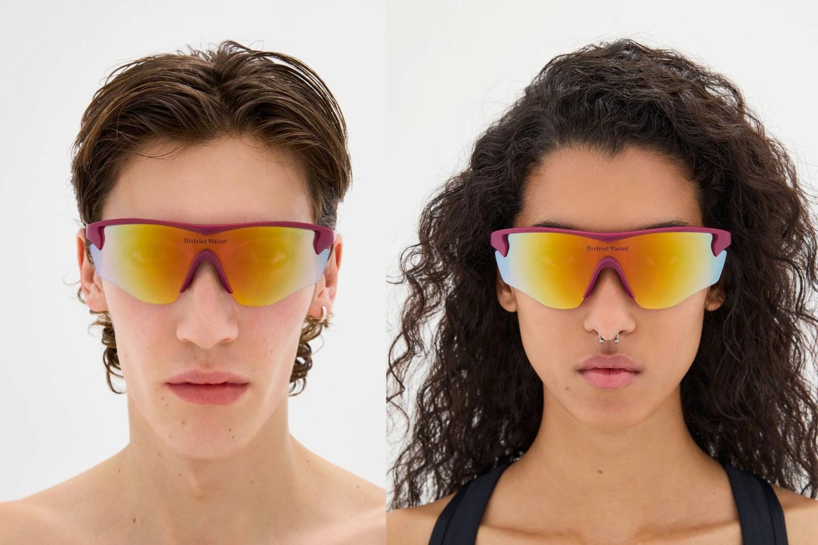 District VIsion Junya Racer - Raspberry/D+ Spectral Mirror Sunglasses
