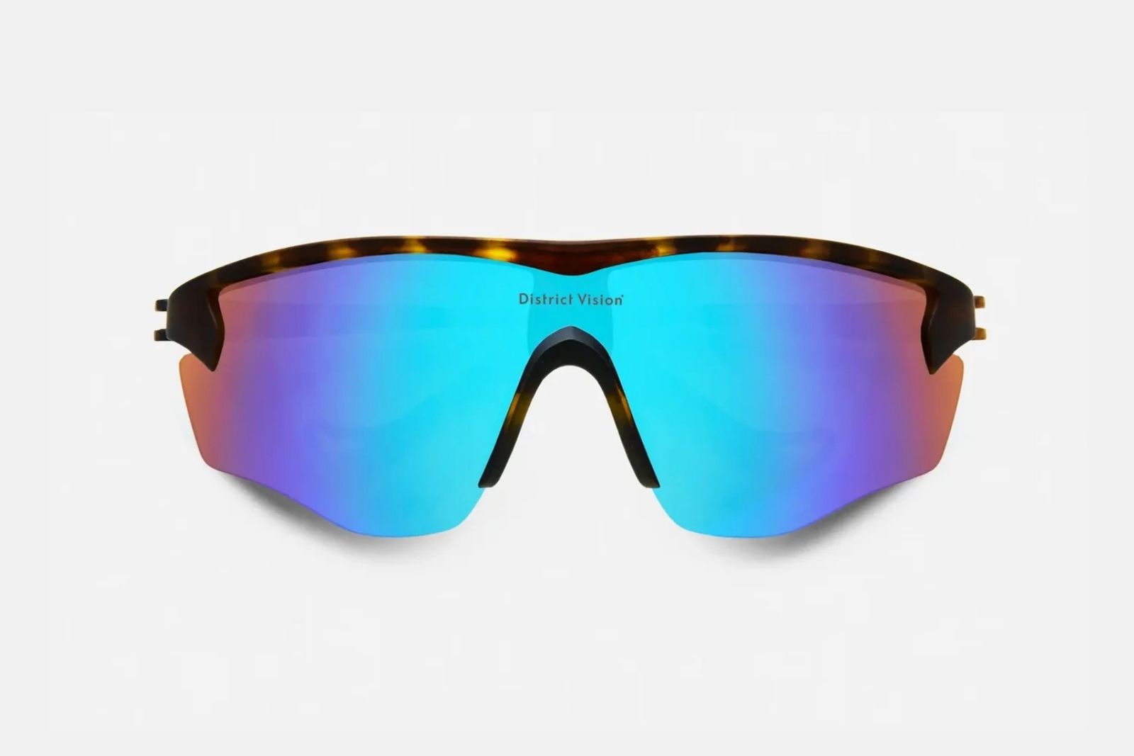 District Vision Junya Racer - Tortoise - Blue Mirror Sunglasses