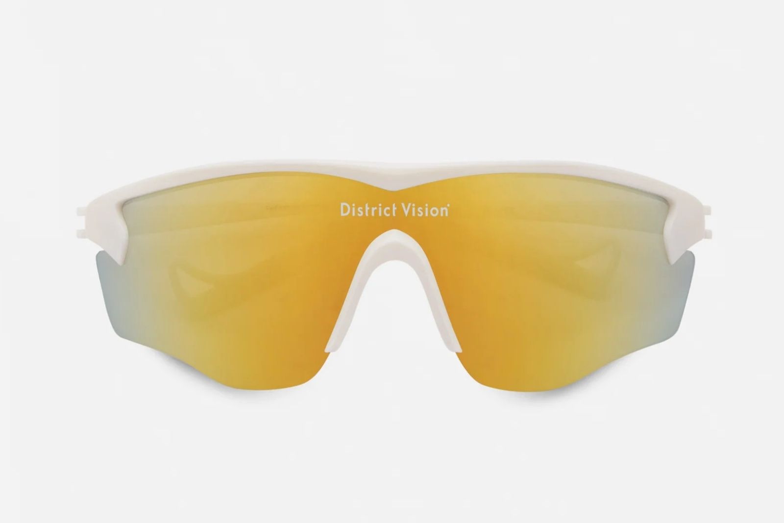 District Vision Junya Racer in White/D+ Amber Mirror Sunglasses
