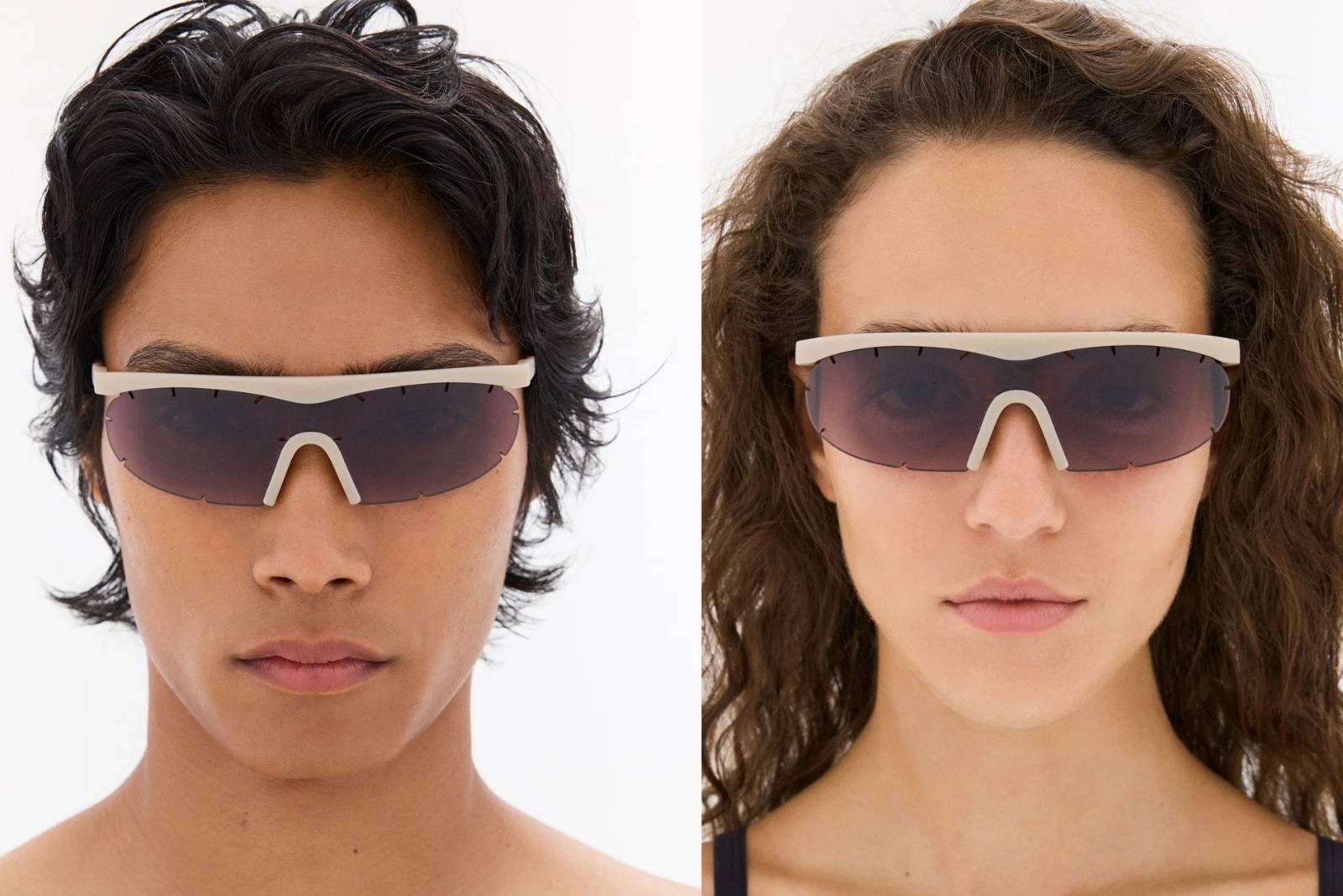 District Vision Koharu Eclipse PAF - Sand, D+ Black Rose Gradient Sunglasses on Model