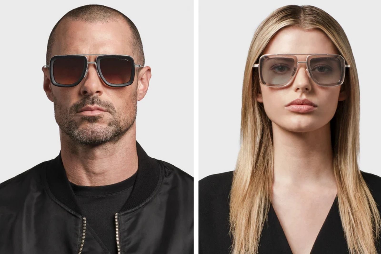 Dita Dubsignal - Black - Yellow Gold Sunglasses on Model