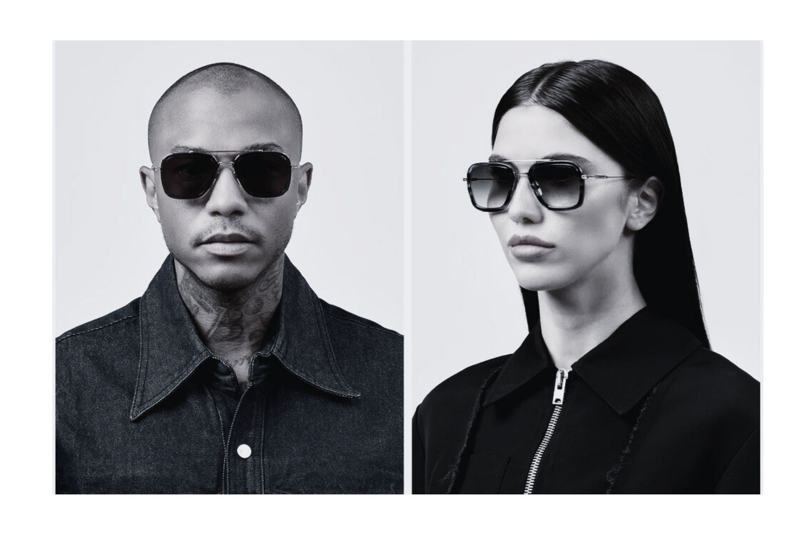 Dita Flight 006 Black Rose Old Sunglasses on Model