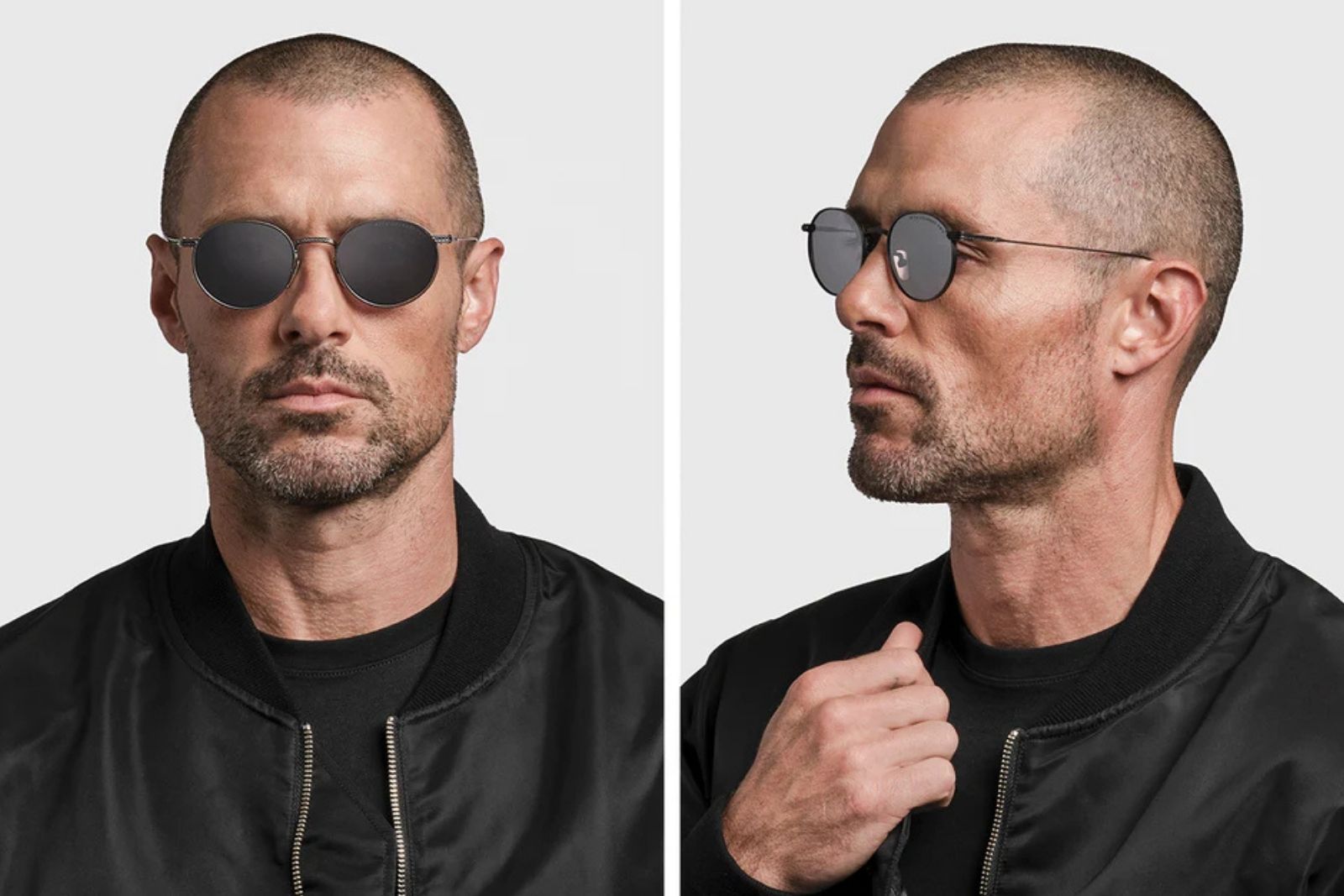 Dita Journey Two - Silver Black Sunglasses on Model