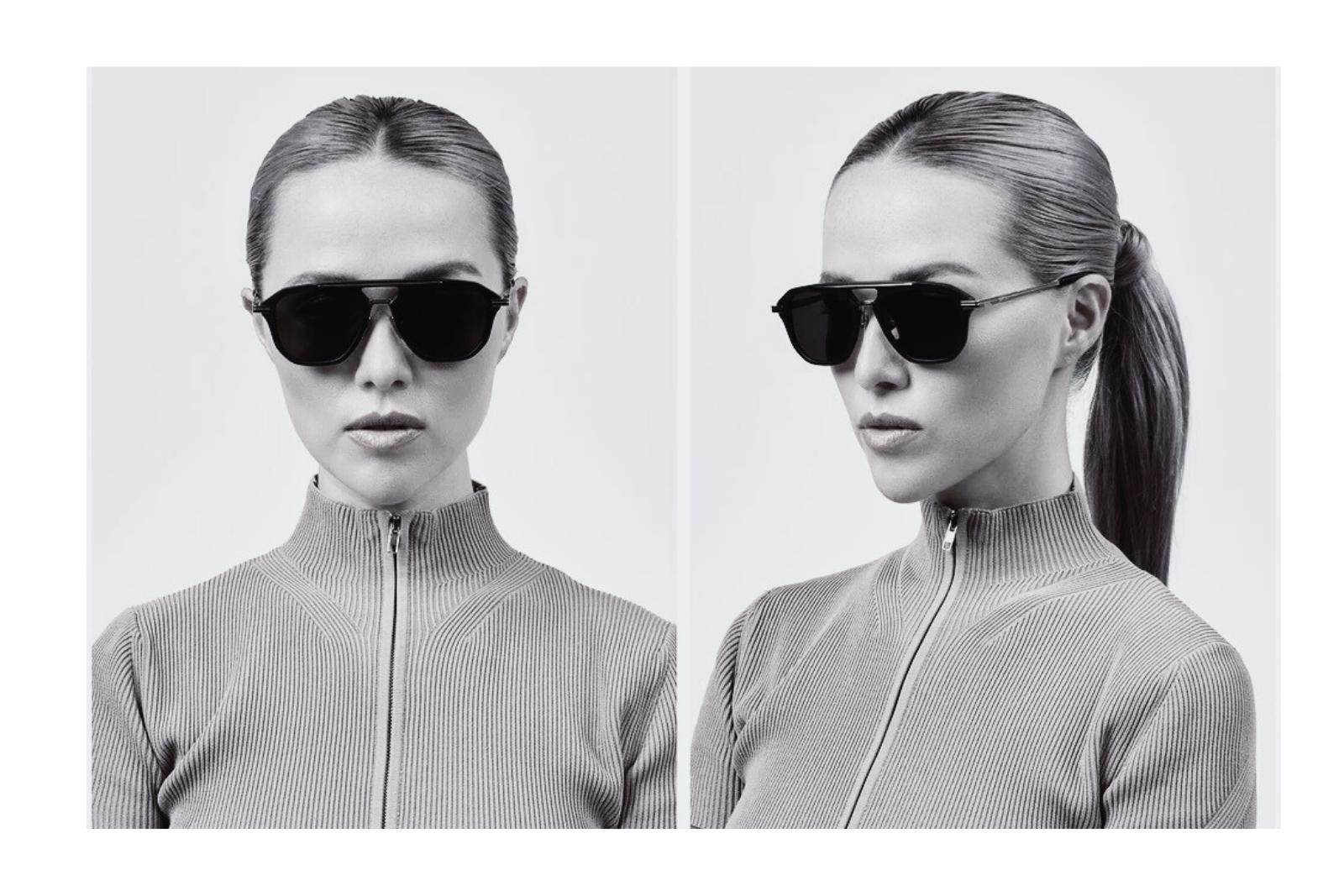 Dita Terracraft Matte Black Sunglasses on Model Female