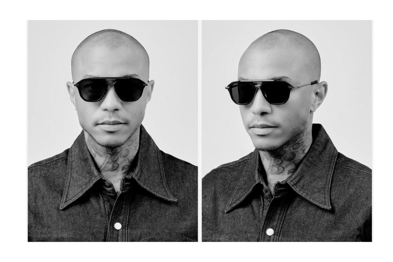 Dita Terracraft Matte Black Sunglasses on Male Model