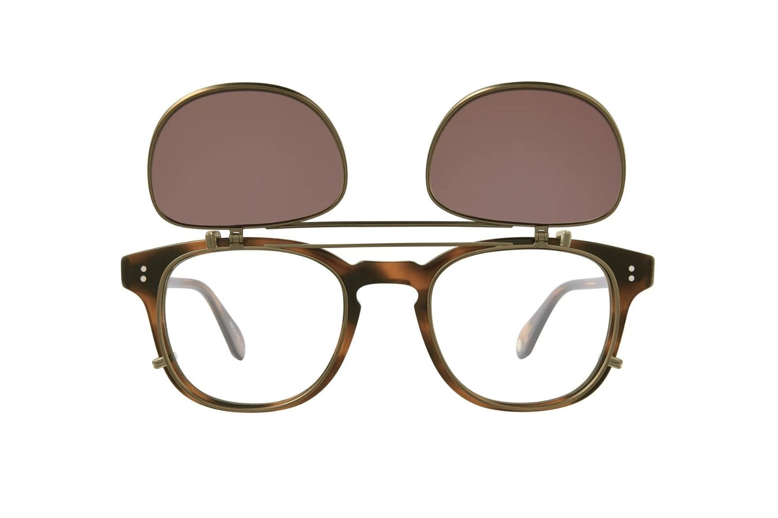 Garett Leight Langley Clip 48 - Antique Gold - Bordeaux