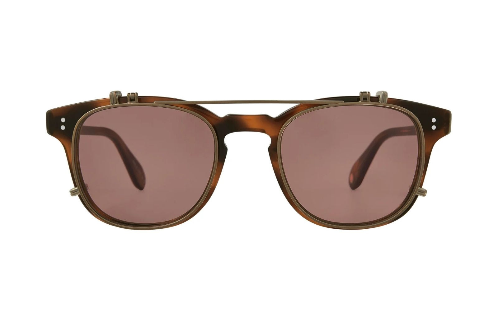 Garett Leight Langley Clip 48 - Antique Gold - Bordeaux