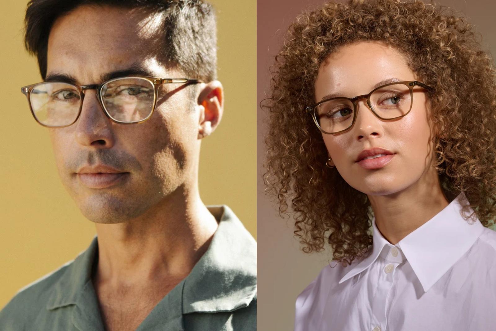 Garrett Leight Boon Brandy Tortoise Eyeglasses Model Image