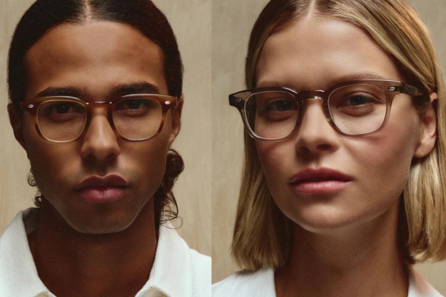 Garrett Leight Sherwood True Demi Eyglasses on Model