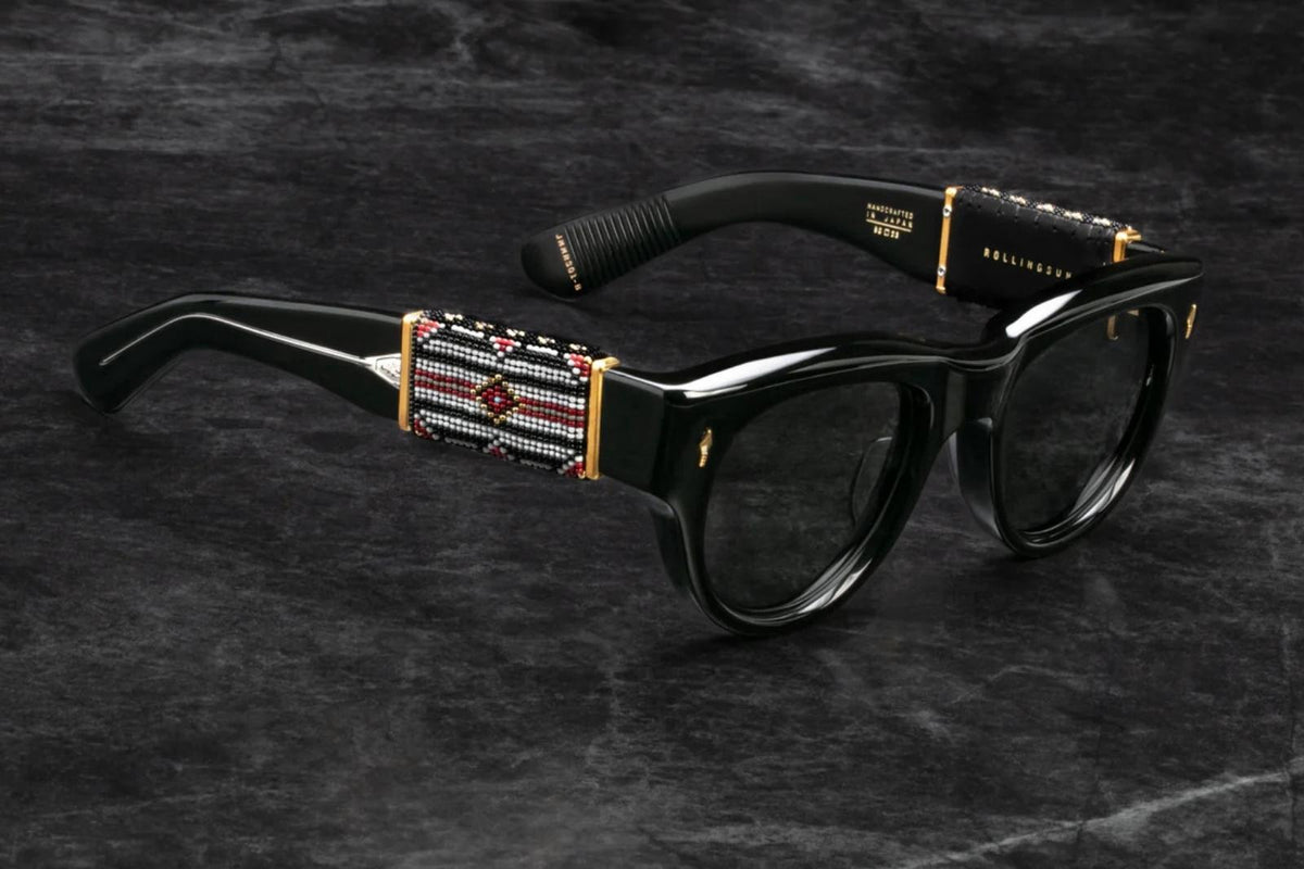 Jacques Marie Mage | Beaded Rollingsun Sunglasses in Black 