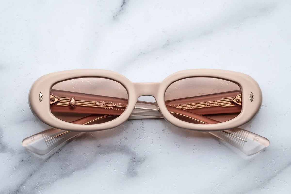 JACQUES MARIE MAGE - Women’s Beige Sunglasses - Elegant UV Shield Jacques Marie Mage DEALAN SHIRONERI Clear w/ Gold Sunglasses  main image 2