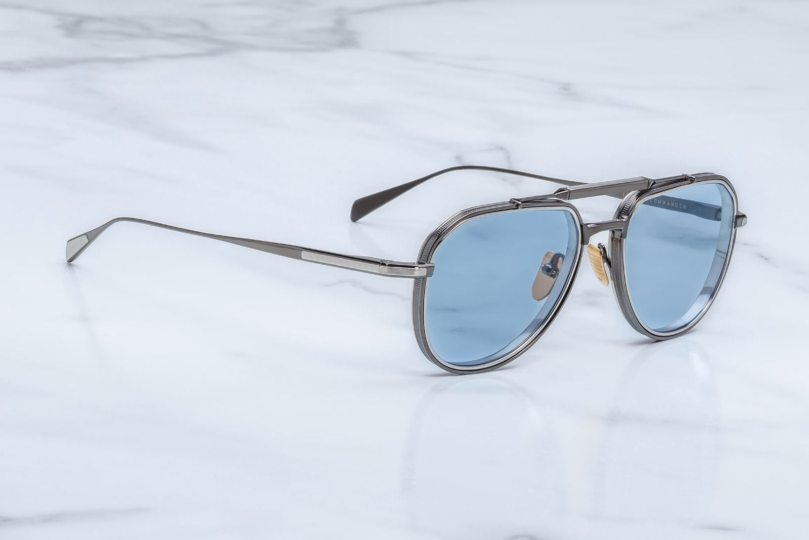 Jacques Marie Mage Commander - Antique Silver Sunglasses