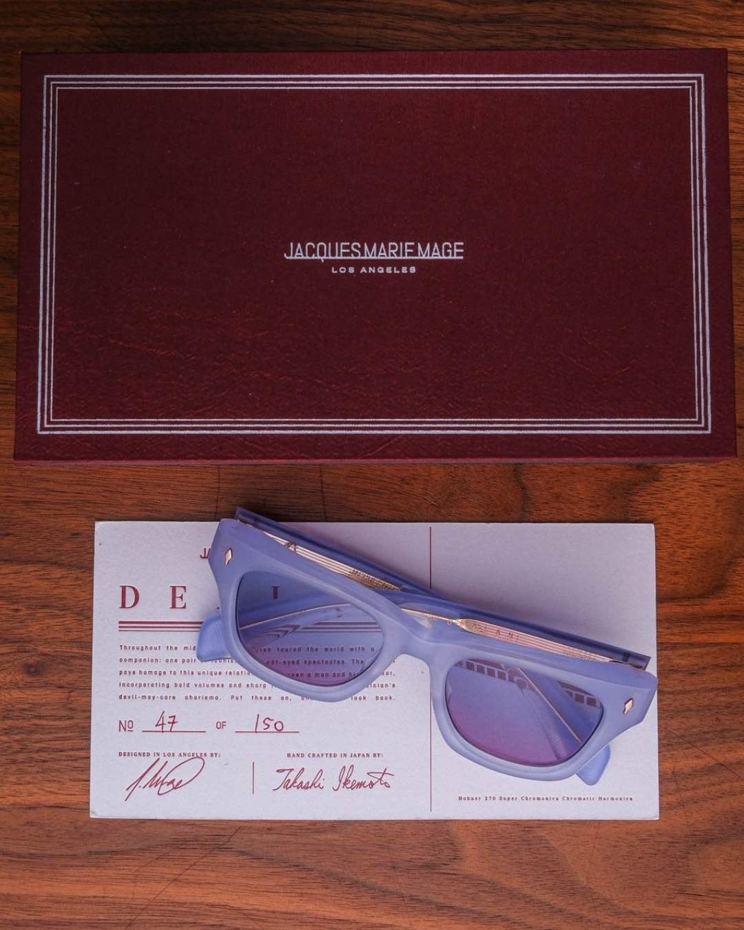 Jacques Marie Mage Dealan Sunglasss in Vinca Packaging