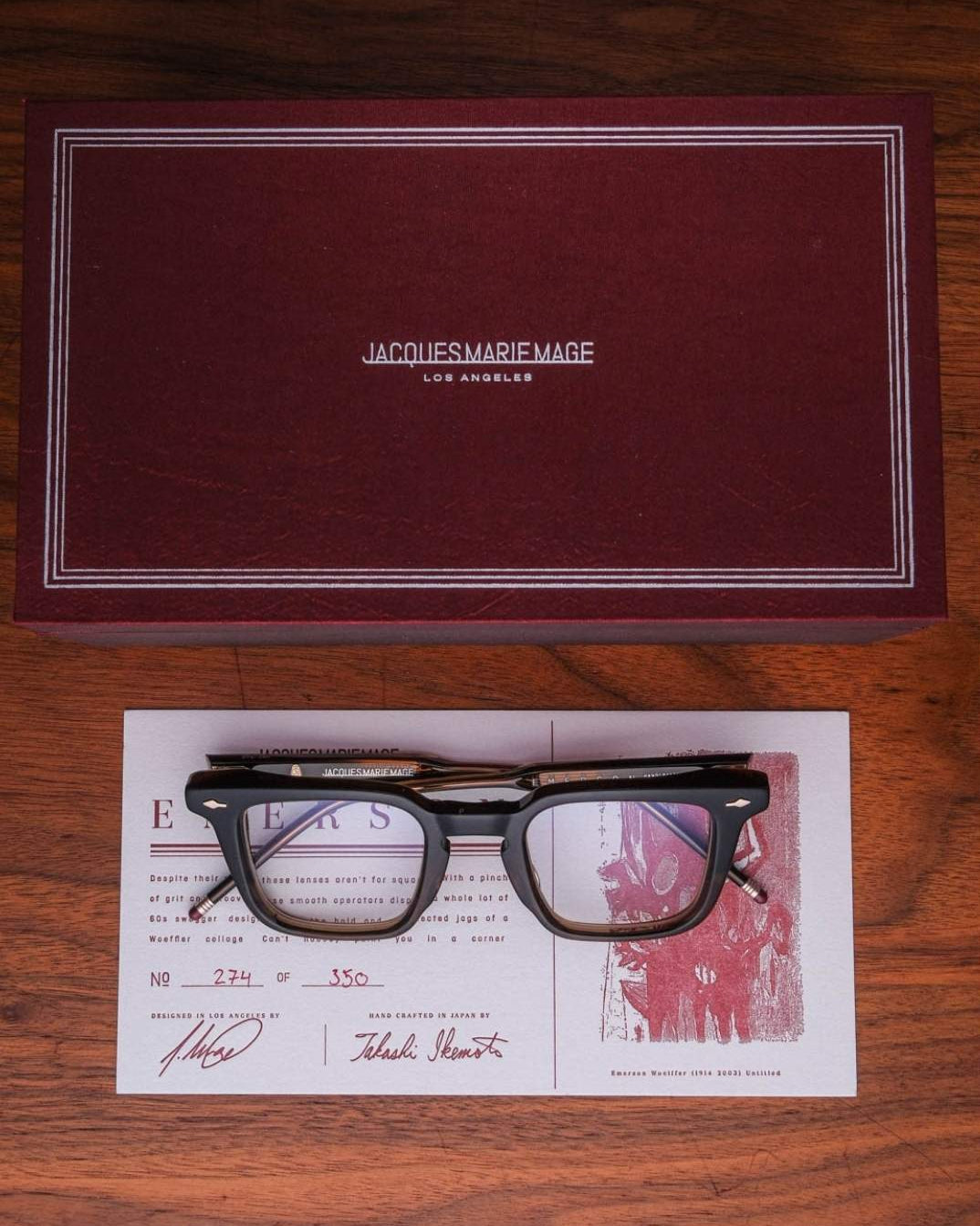 Jacques Marie Mage Emerson Eyeglasses in Bronze Packaging The Vault