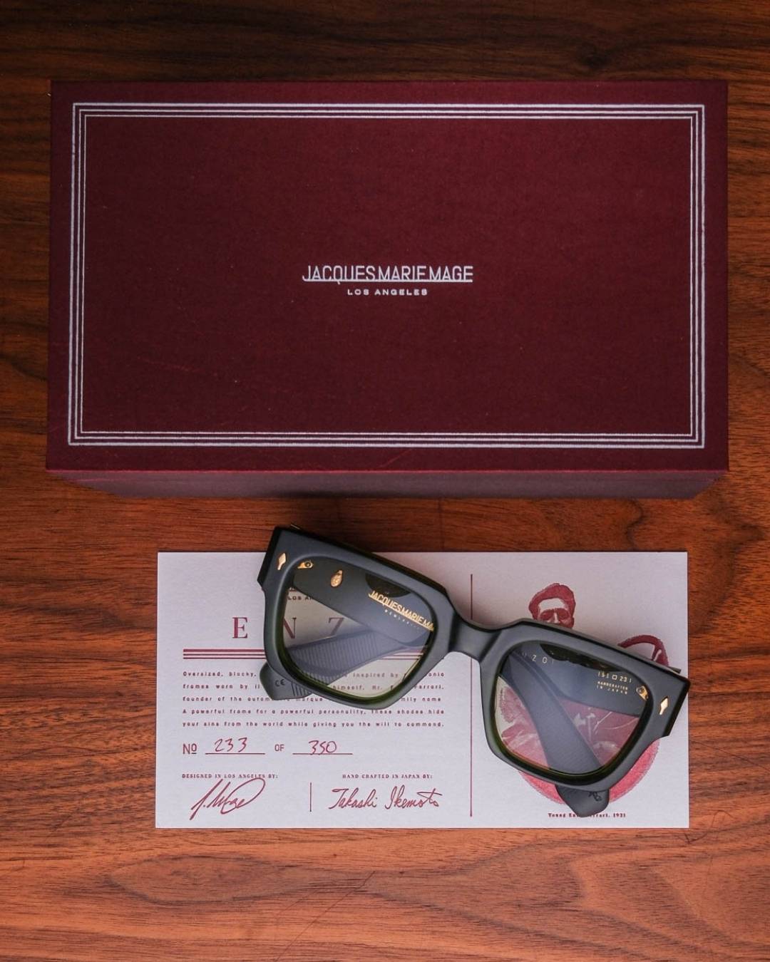 Jacques Marie Mage Enzo Sunglasses in Rover Packaging