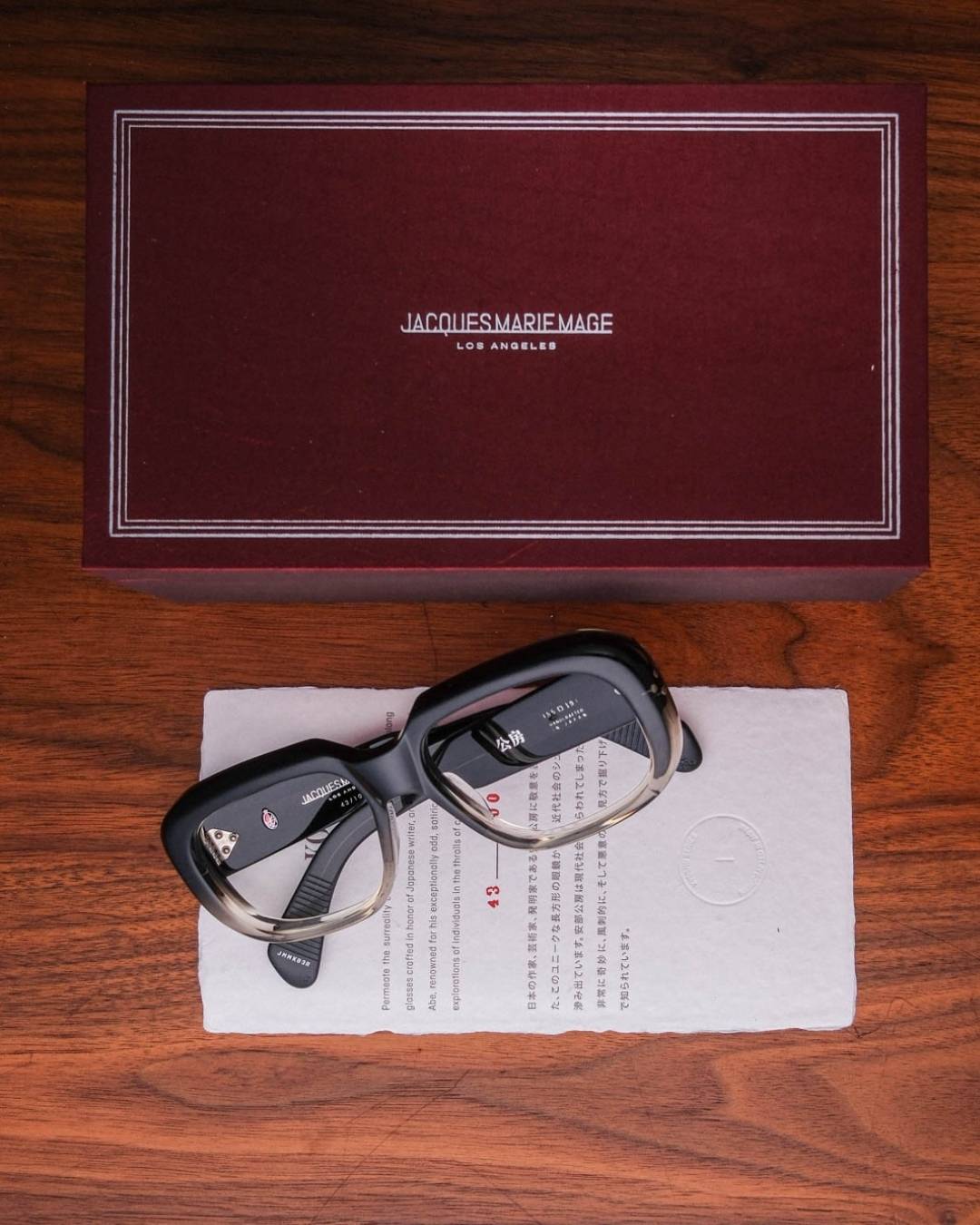 Jacques Marie Mage Kobo Eyeglasses in Black Fade Packaging The Vault