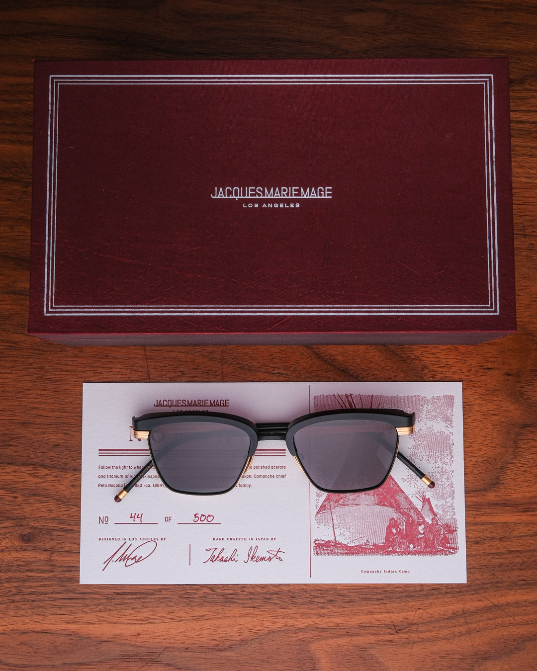 Jacques Marie Mage Nokona Sunglasses in Raven Packaging The Vault