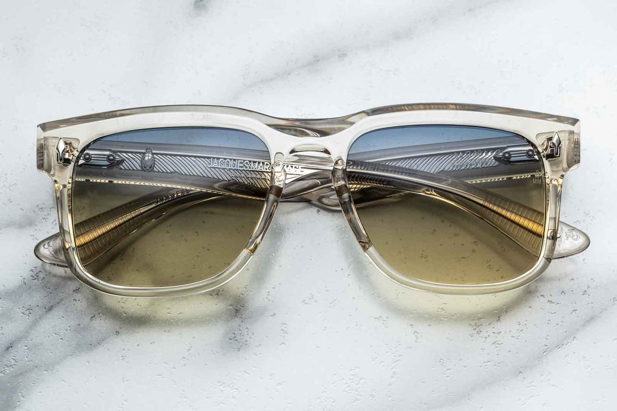 JACQUES MARIE MAGE - Women’s Beige Sunglasses - Elegant UV Shield Jacques Marie Mage DEALAN SHIRONERI Clear w/ Gold Sunglasses  main image 4