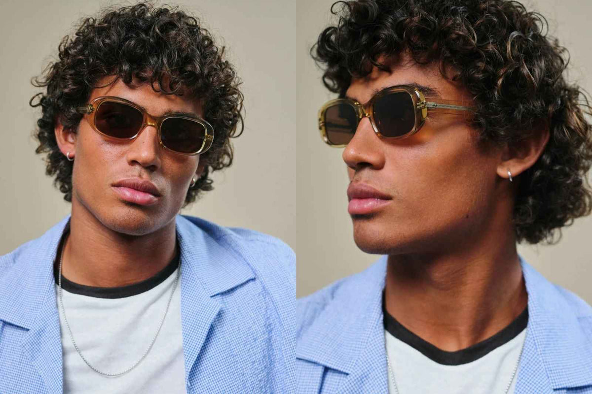 Johann Wolff Bertha Light - Desert Burgundy Sunglasses on Model