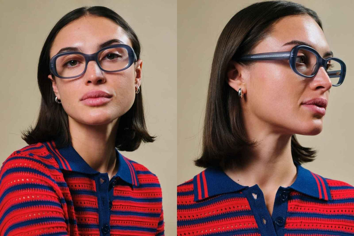 Johann Wolff Bertha Eyeglasses - Matte Blue Model