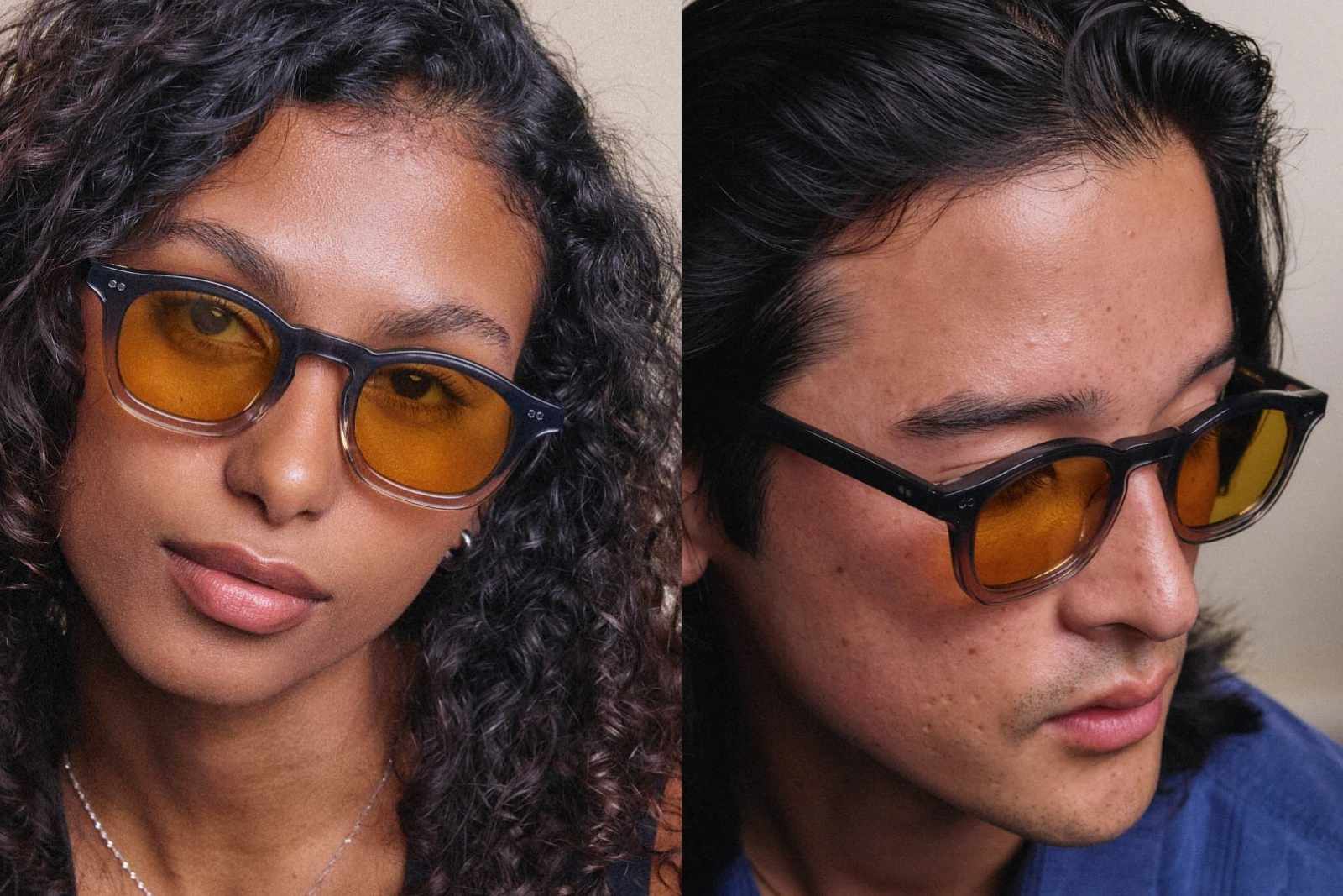 Johann Wolff Carousel Light - Black Fade | Burnt Yellow Sunglasses on Model