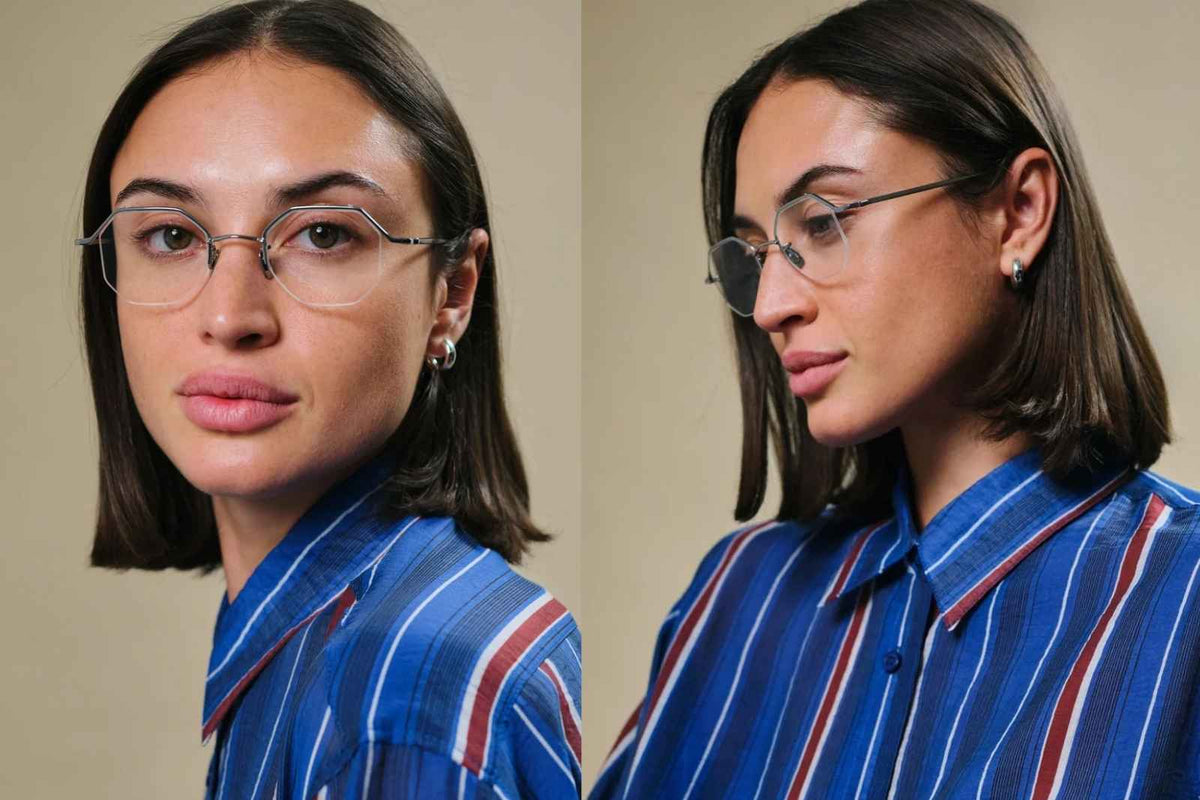 Johann Wolff Kaliber Eyeglasses - White Gold on Model