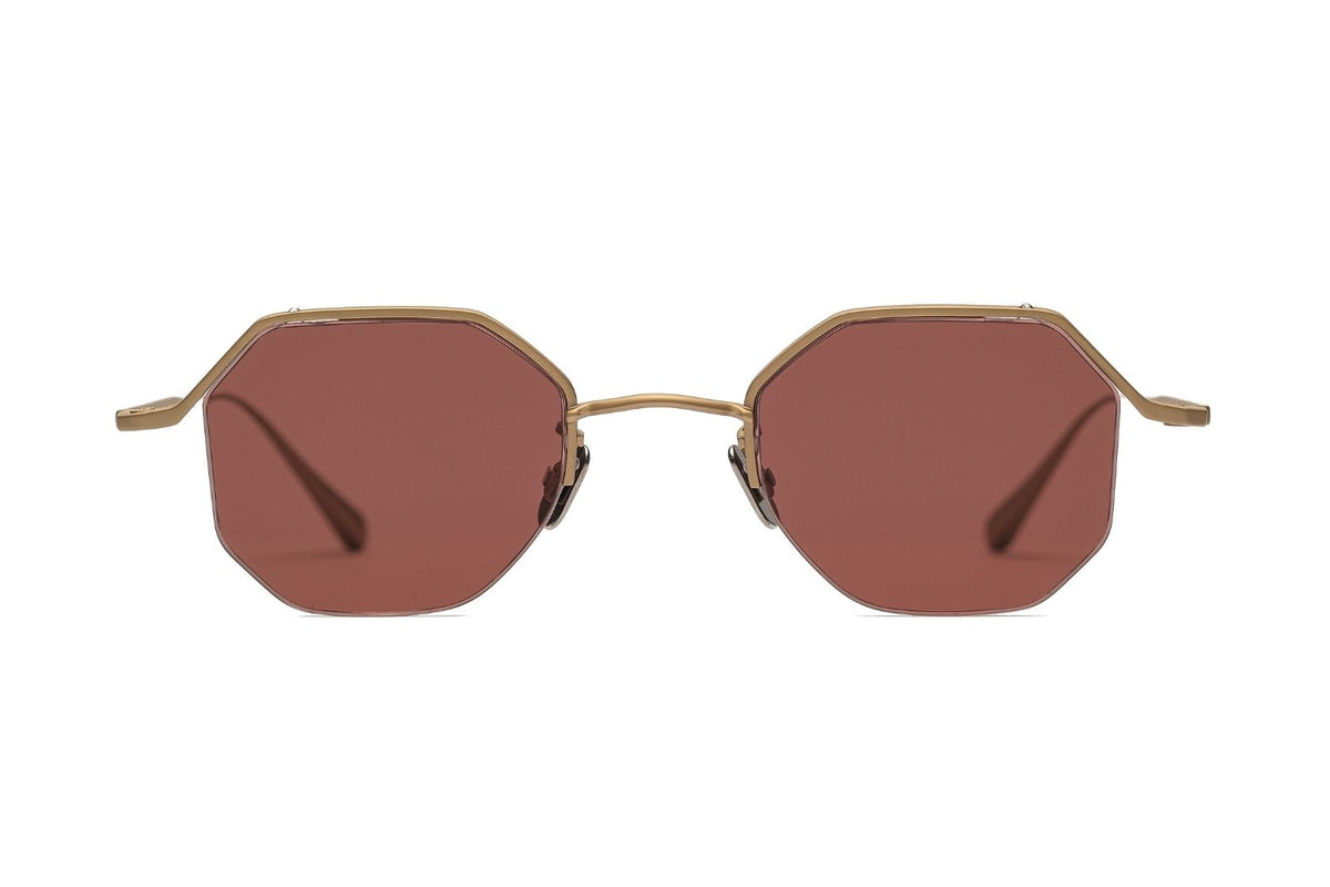 Johann Wolff Kaliber Light - Matte Gold Burgundy Sunglasses
