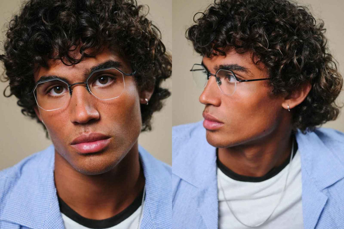 Johann Wolff Kaliber Eyeglasses - Matte Black on Model