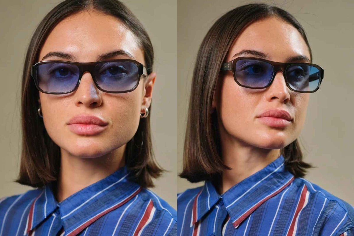 Johann Wolff Karl Light - Smoke Sky Sunglasses on Model