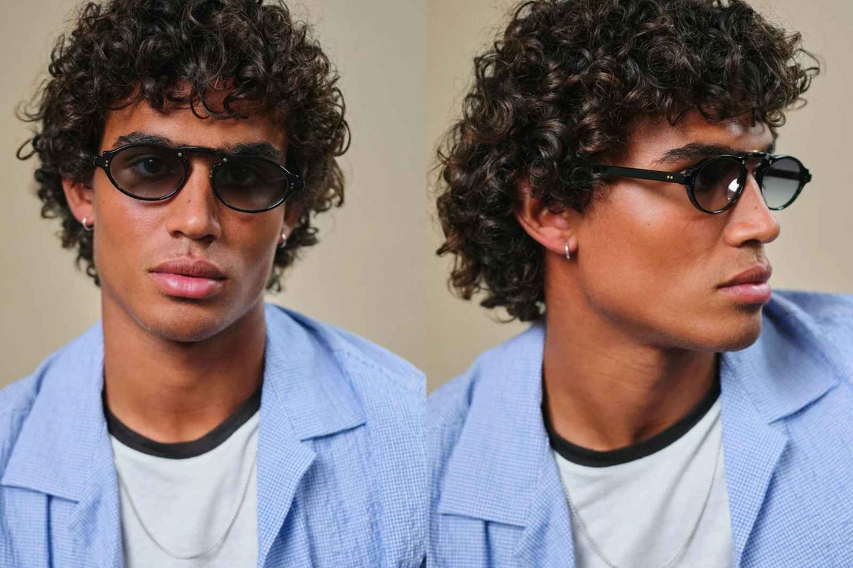 Johann Wolff Marcel Light - Black Smoke Gradient Sunglasses on Model
