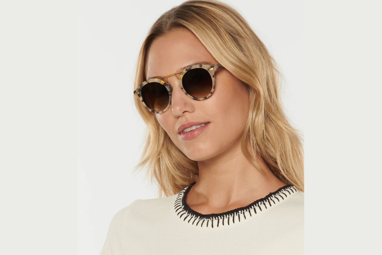 Krewe St. Louis - Matte Oyster 24k Sunglasses on Model