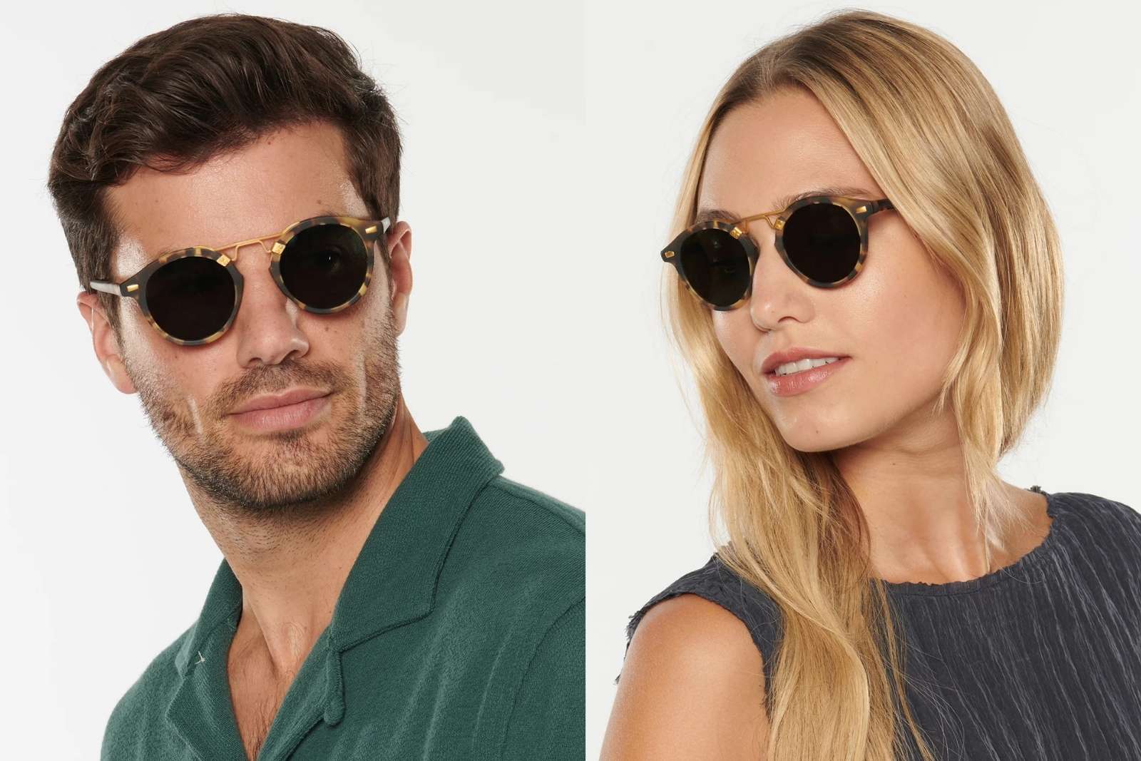 Krewe St. Louis - Matte Tokyo Tortoise 24k Sunglasses on Model