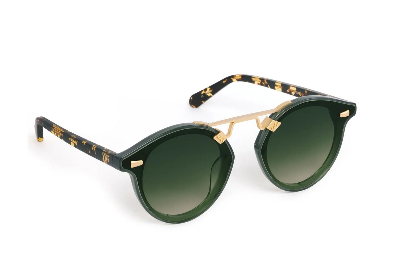 Krewe STLNylon - Bottle Green Zulu 18k Sunglasses