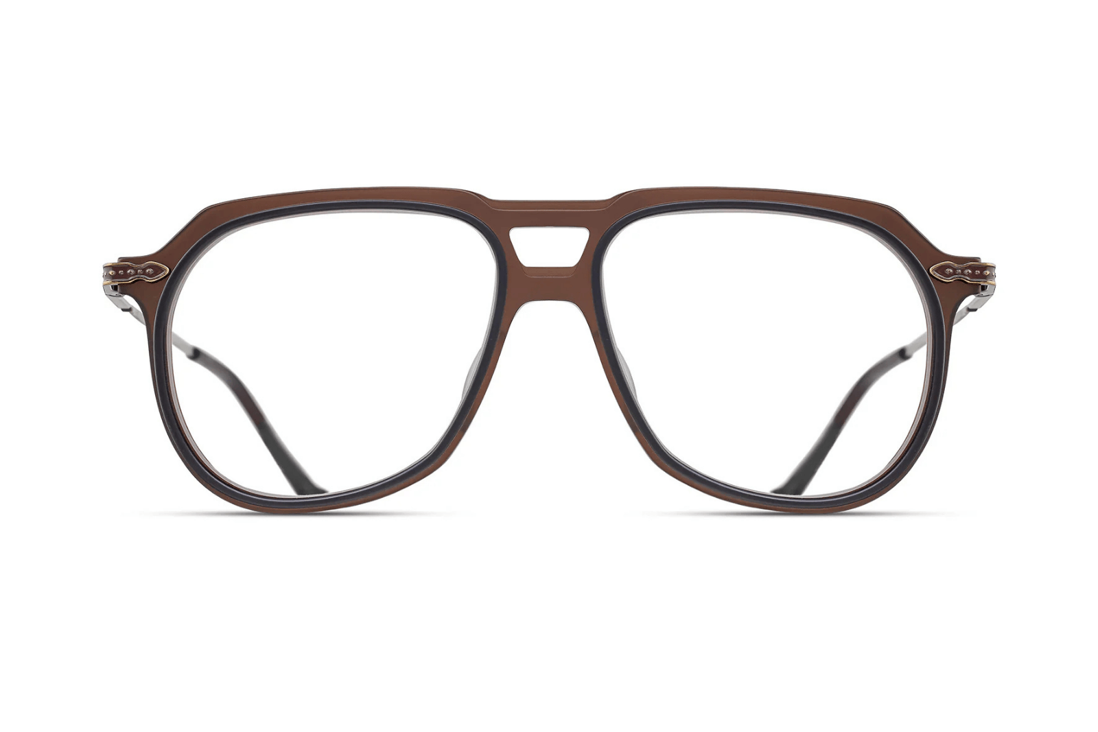 Matsuda M2073 Eyeglasses - Matte Taupe - Antique Gold