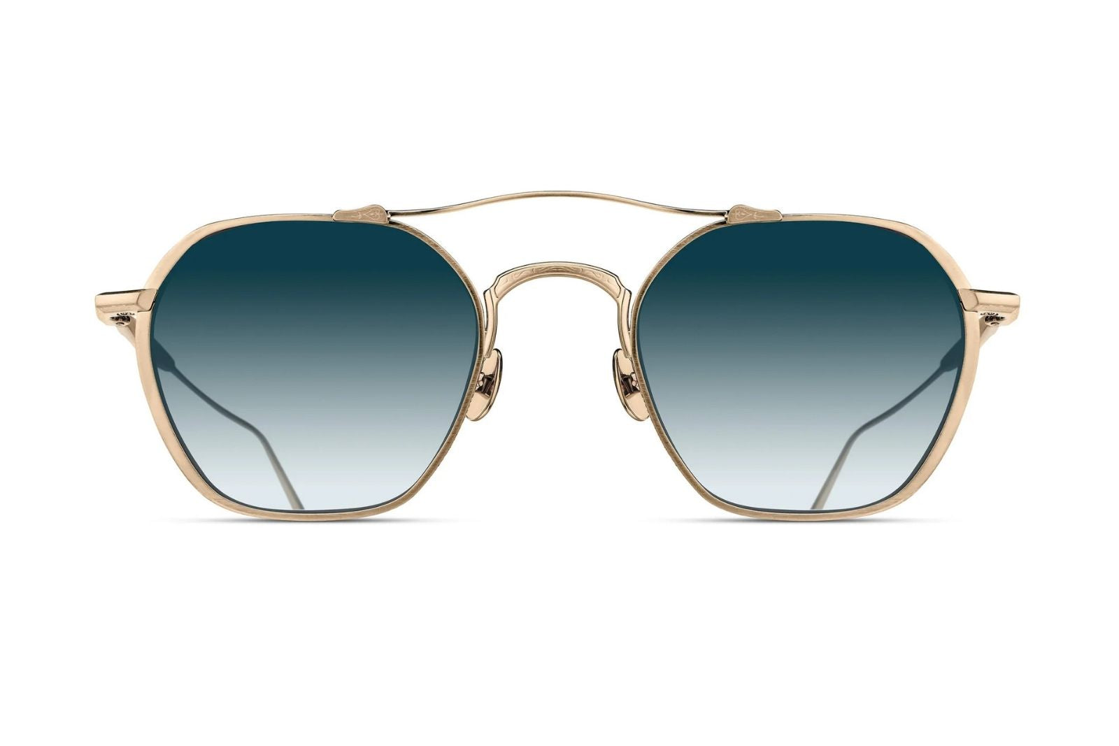Matsuda M3145 - Brushed Gold - Blue Gradient Sunglasses