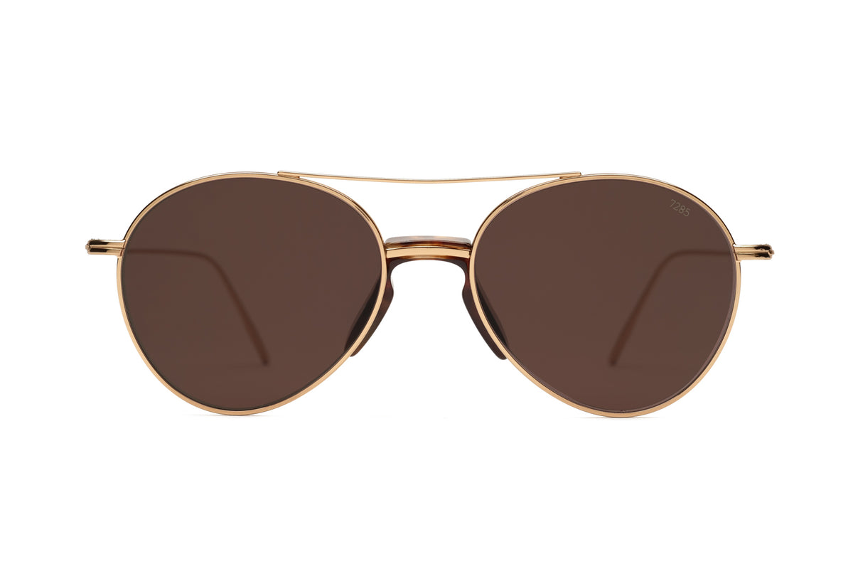 Eyevan 7285 | 716 in Gold Brown Sunglasses - twelvesixtynine