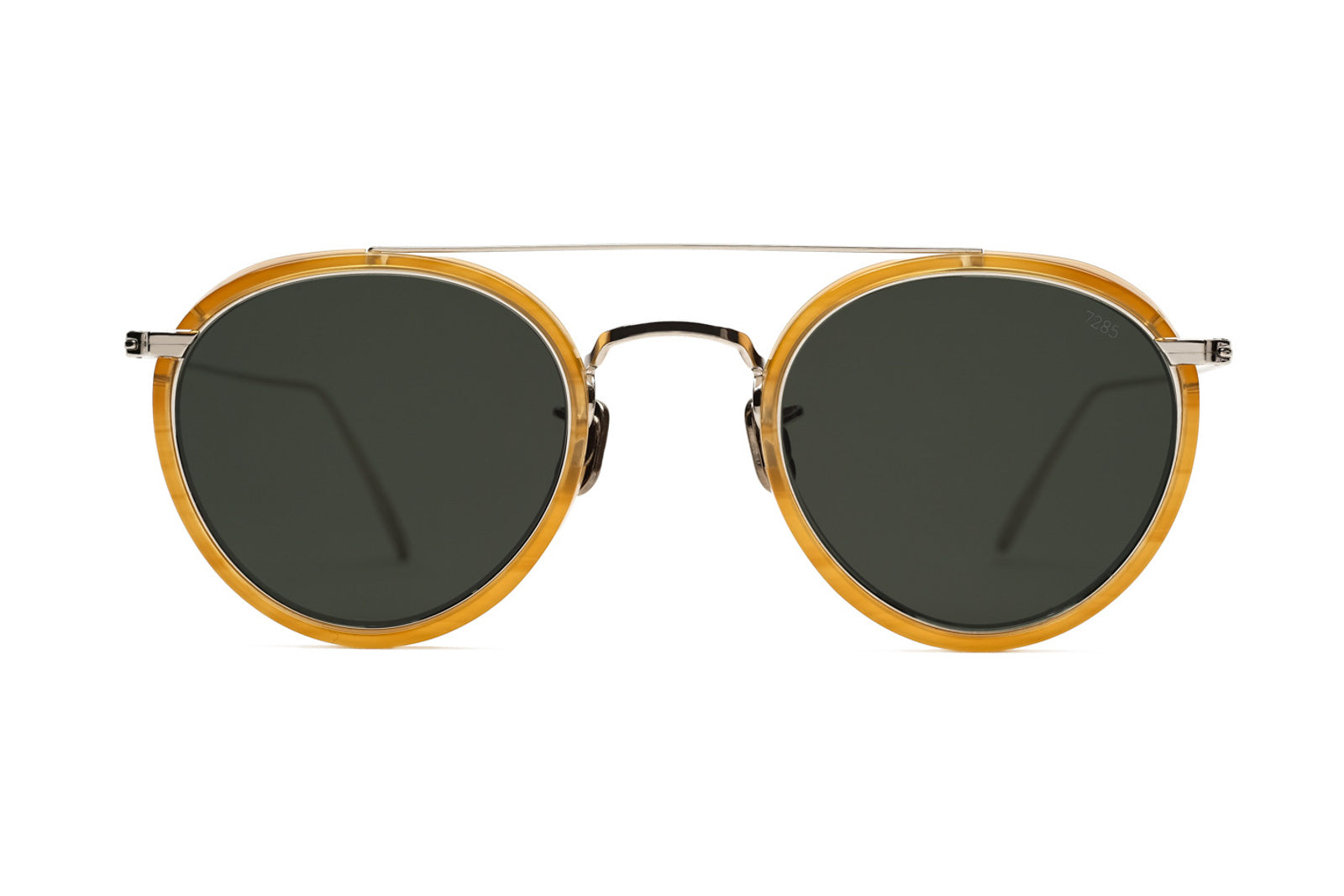 Eyevan 762 8002 Silver Honey Gold Black Sunglasses