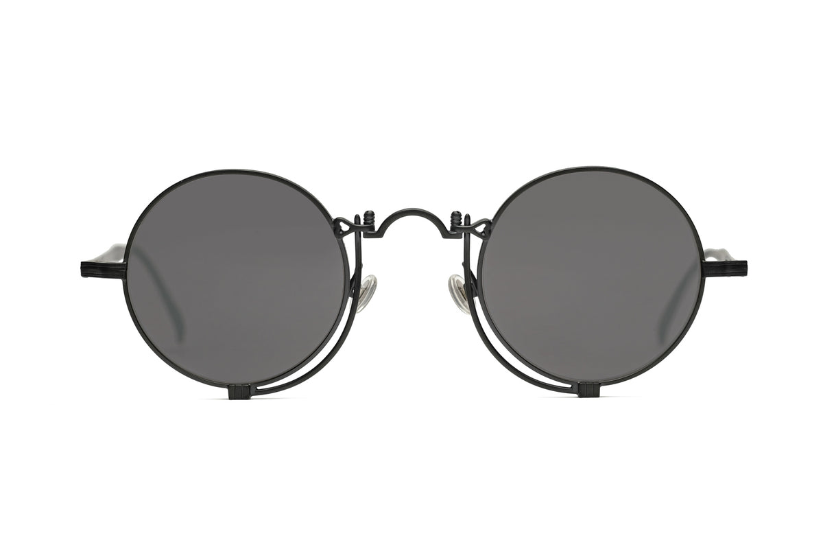 Matsuda | 10601H in Matte Black | Silver Mirror Sunglasses 