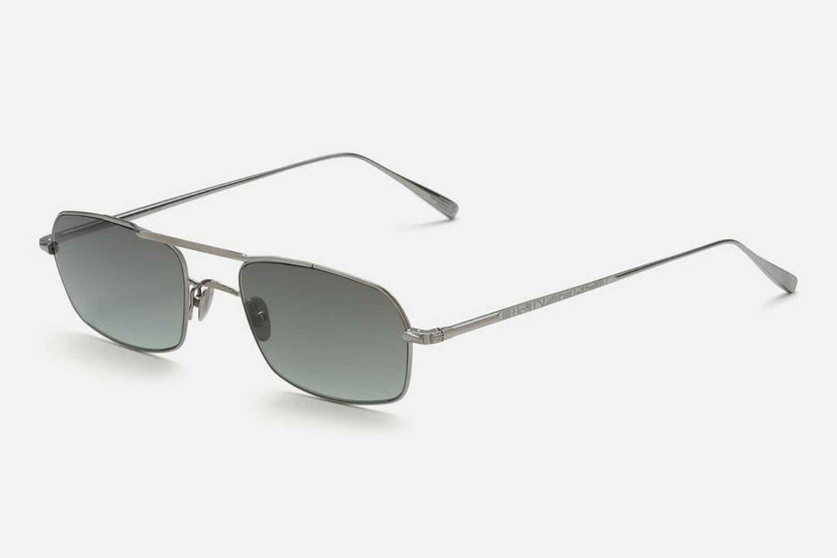 Ahlem Trévise - Ruthenium Brushed | Green Gradient Sunglasses